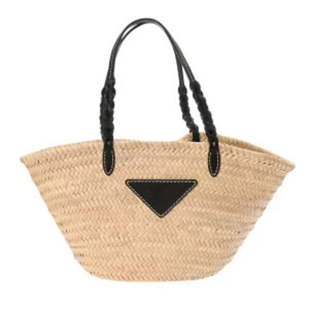 Prada Black Woven Palm Leather Tote Bag Handbag